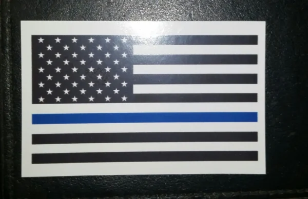 Sticker - USA flag - fallen police officer - Biker Bum